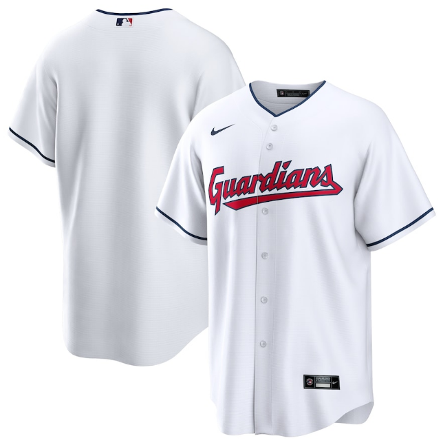 Men's Cleveland Guardians Blank White Cool Base Stitched Baseball Jersey Men's Cleveland Guardians Blank White Cool Base Stitched Baseball Jersey